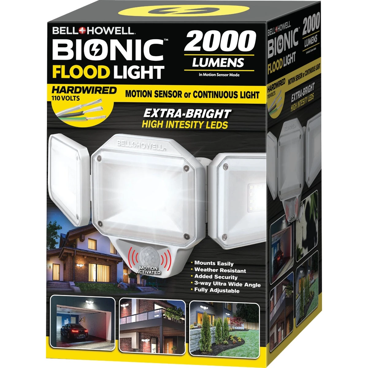 Bionic Floodlight Hardwired Led Motion Activated With Adjustable Heads