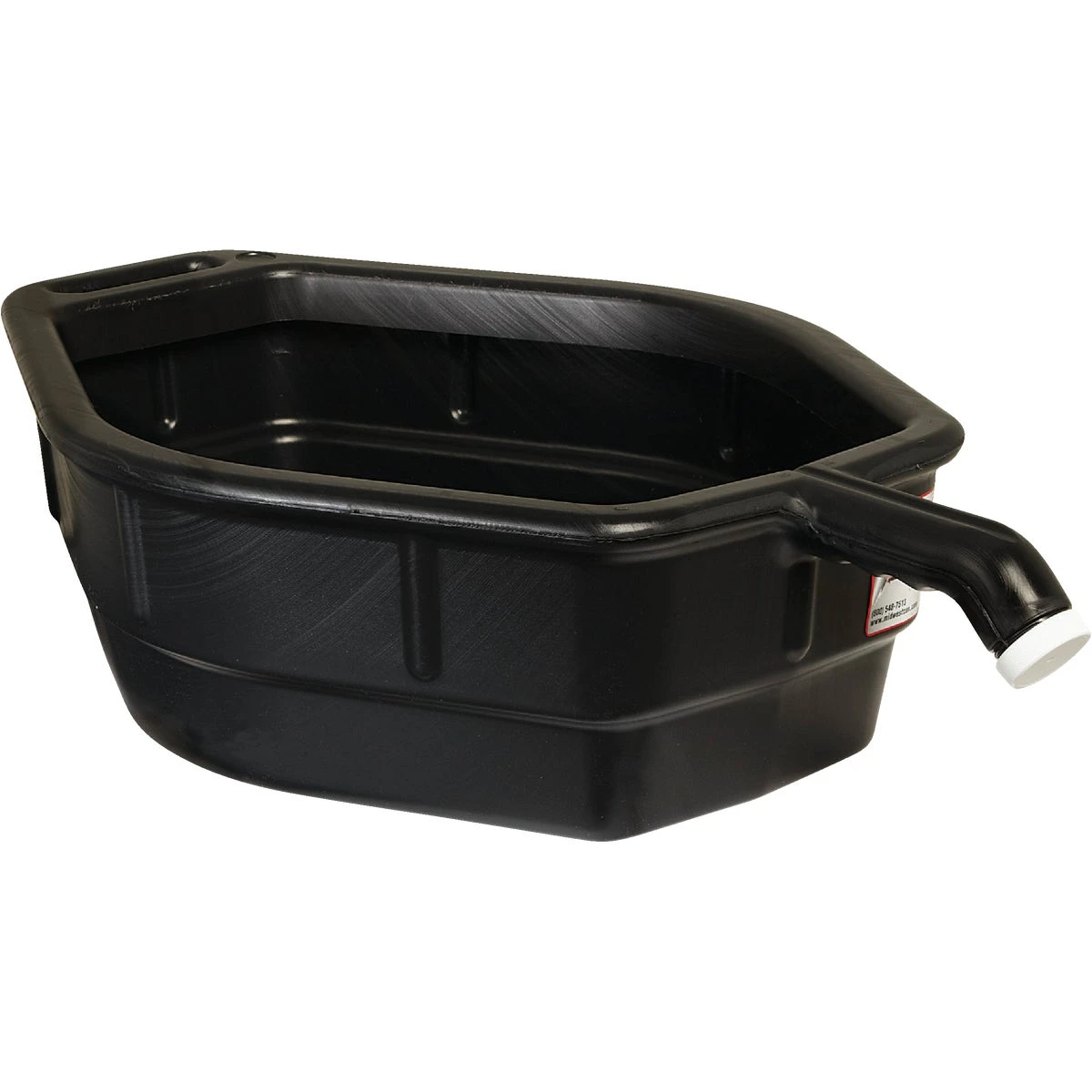 5 Gallon Black Polyethylene Oil Drain Pan With Carry Handles And Pour Spout