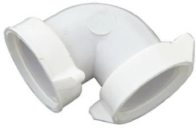 90 Degree White Plastic Lavatory/kitchen Drain Elbow, 1-1/4" Or 1-1/2" O.d.