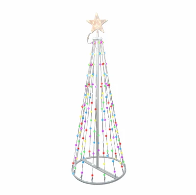 Animated Rgb Straight Christmas Tree With 120 Digital Lights And 14 Function Remote, 4 Feet