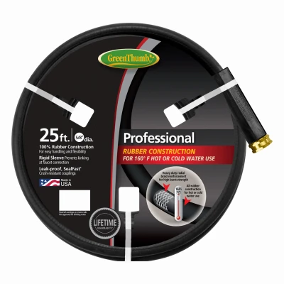 Heavy-duty Rubber Garden Hose 5/8-in X 25-ft With Lifetime Warranty