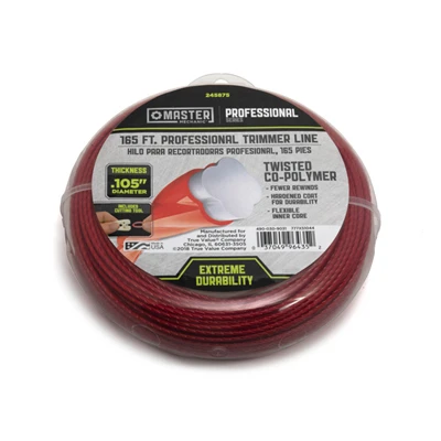 String Grass Trimmer Line, 0.105 In. Dia. X 165 Ft., Orange Red
