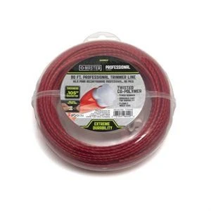Twisted Orange Red String Grass Trimmer Line, 0.105 Inch Diameter by 90 Feet Length