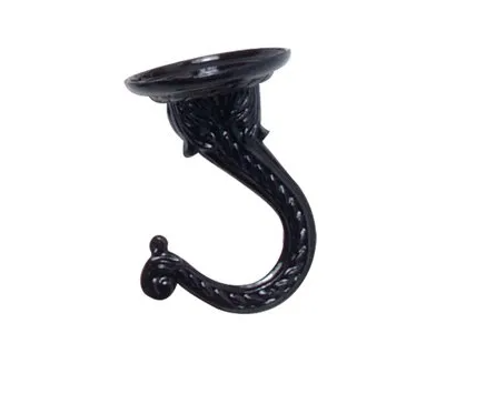 Jumbo Black Ceiling Plant Hook for Hanging Fixtures and Decorations