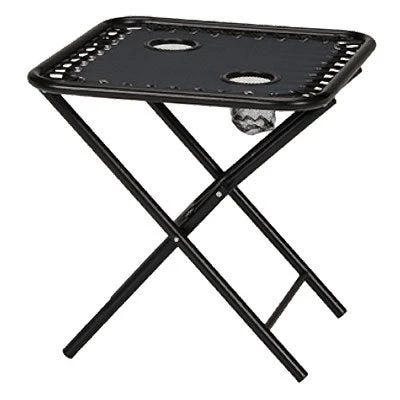 Sunny Isles Folding Side Table For Zero Gravity Chair With 2 Cup Holders, Navy Blue