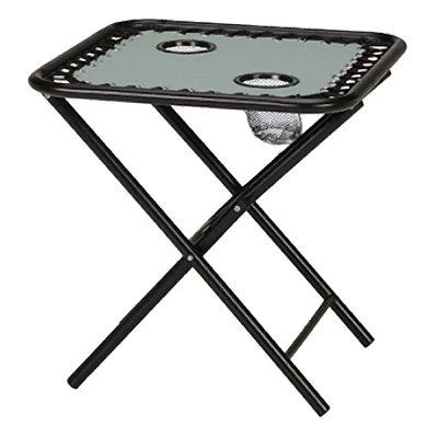 Sunny Isles Folding Side Table For Zero Gravity Chair With 2 Cup Holders - Seafoam Green