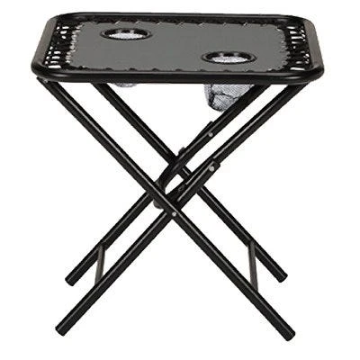 Sunny Isles Folding Side Table for Zero Gravity Chair with Two Cup Holders in Graphite Gray