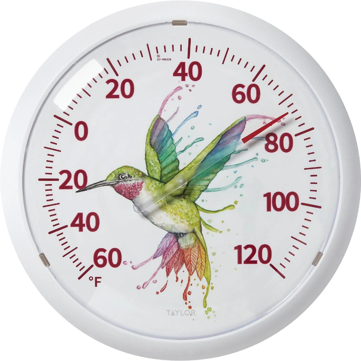 13-1/2 In. Outdoor Wall Thermometer -60 To 120 Degrees Fahrenheit With Hummingbird Art
