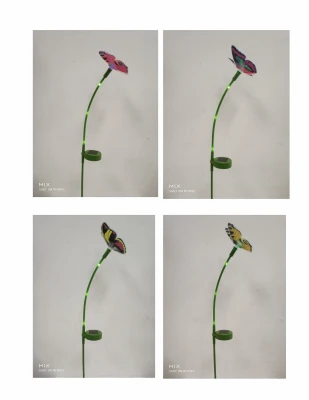 Solar Led Fiber Optic Stake Light, Color-changing Butterfly - Model 830-1688