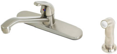 Brushed Nickel Kitchen Faucet With Spray, Single Lever, Model 116865ca