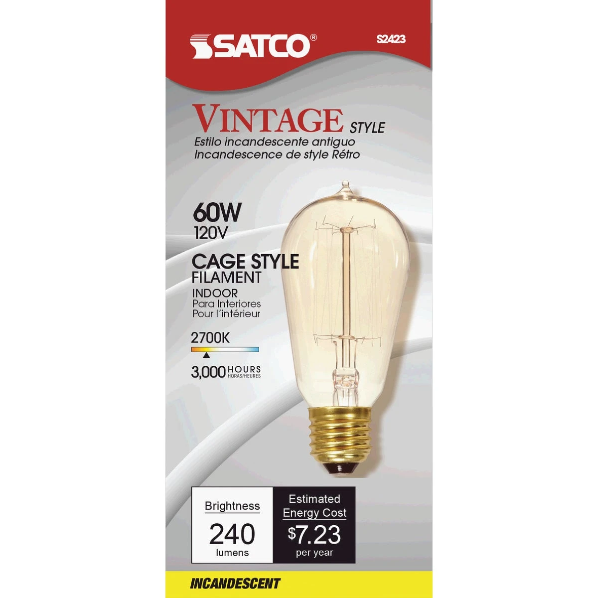 60w Clear Medium St19 Incandescent Vintage Light Bulb - Edison Style