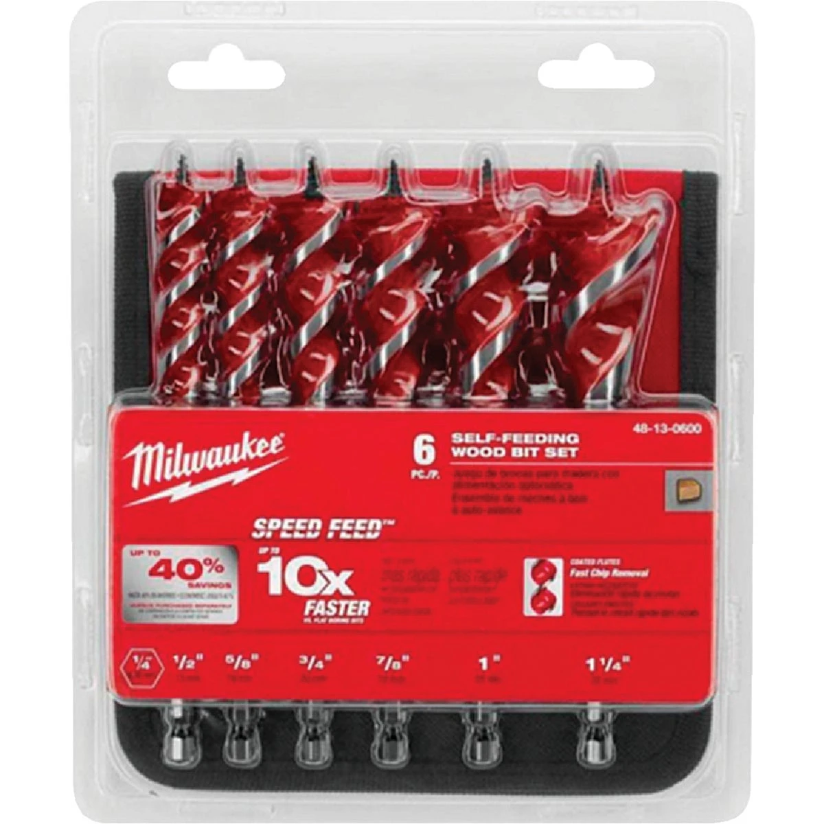 Speed Feed 6-piece Auger Bit Set For Fast Drilling In Wood