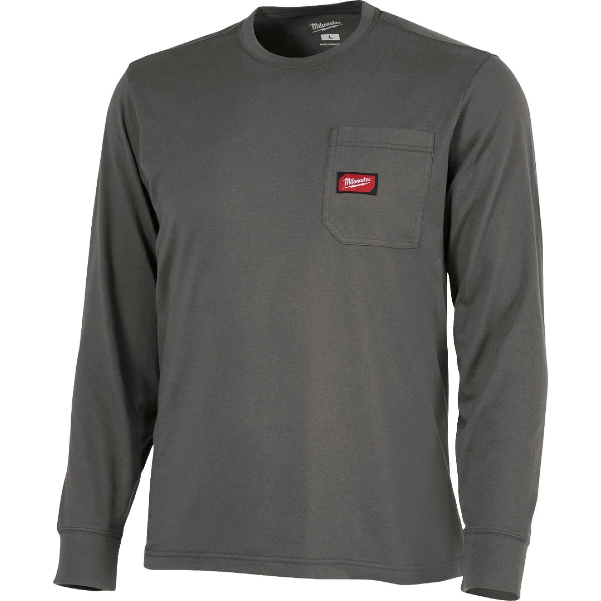 2xl Gray Long Sleeve Heavy-duty Pocket T-shirt For Unisex Comfort