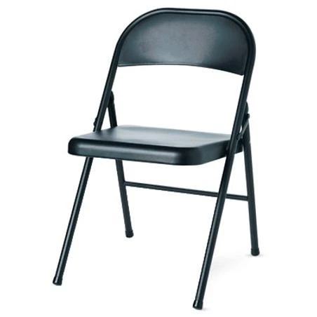 Steel Folding Chair, Black - 16" X 16" Contoured Seat, 225 Lb Capacity