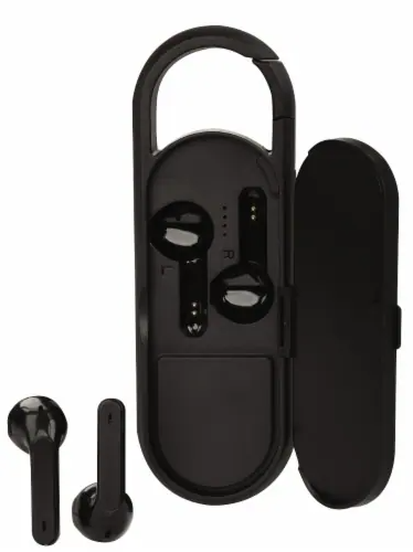 Duo Bluetooth Speaker And Earbuds Combo With Charging Case And Clip-on Feature