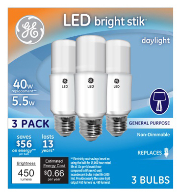 GE 3PK 5W SW LGT STICK