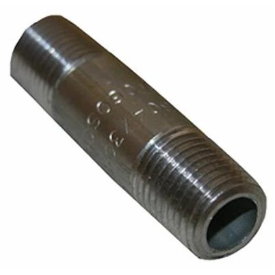 Stainless Steel Pipe Nipple, 1/8" X 2", Type 304, Male Threaded