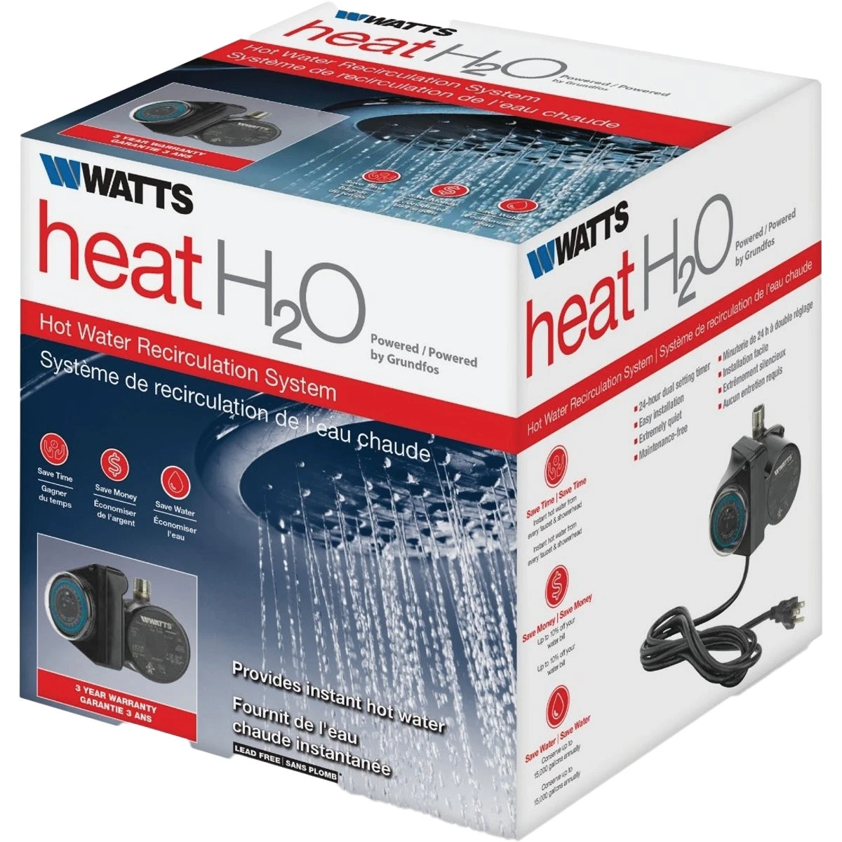 Blue Hot Water Pump Recirculating System 120v With 10' Cord