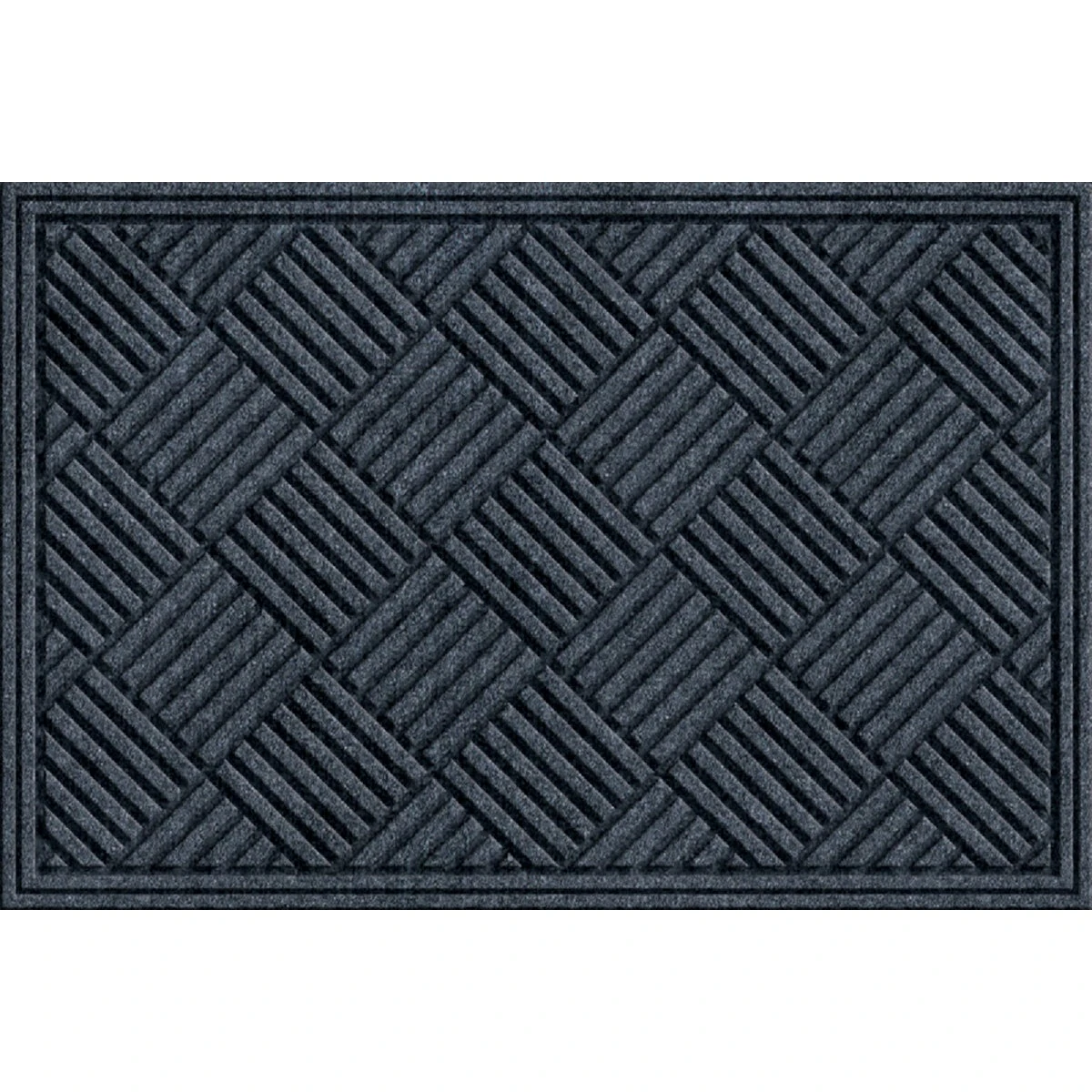 Apache Textures Smoke 24 In. X 36 In. Carpet/recycled Rubber Door Mat - Eco-friendly Design