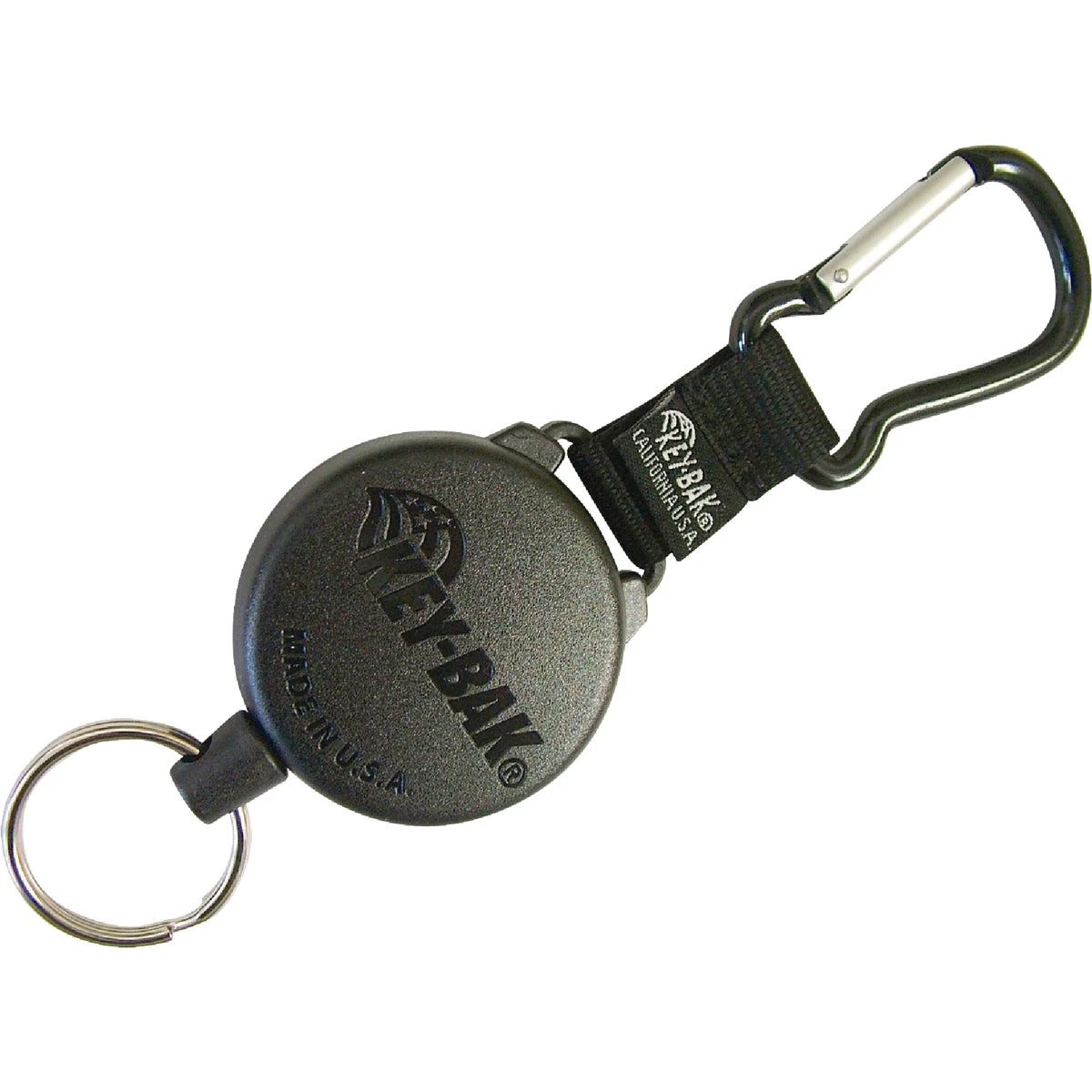 Key Bak C-clip 48 Inch Black Retractable Key Chain With Steel Clip