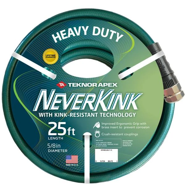 25' Heavy Duty Garden Hose - Durable, Kink-free Design