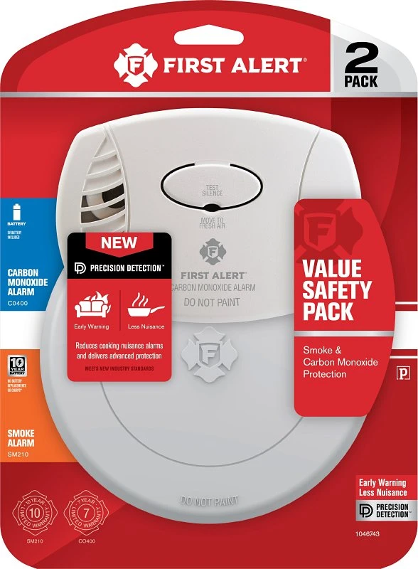 10-year Battery Photoelectric Carbon Monoxide And Smoke Alarm Safety Value Pack
