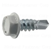 8 X 1/2 Inch White Zinc Hex Gutter Screws - Durable And Corrosion Resistant