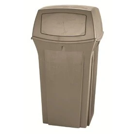 Ranger 35-gallon Beige Plastic Outdoor Trash Can With Lid