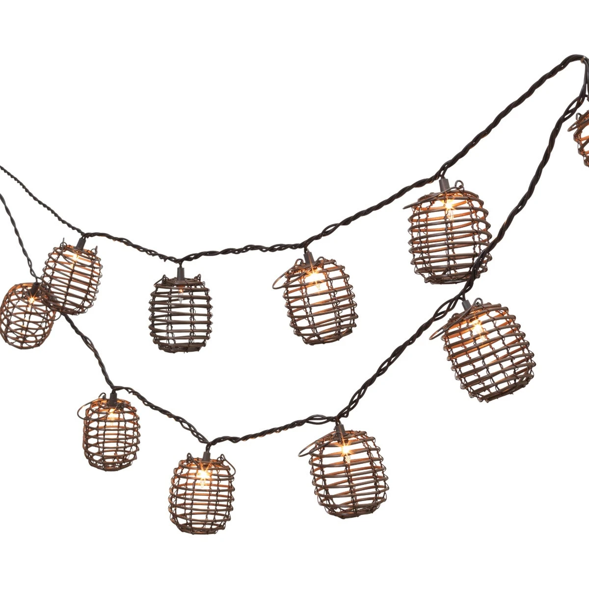 Bamboo Barrel Lantern String Lights - Model 2341120