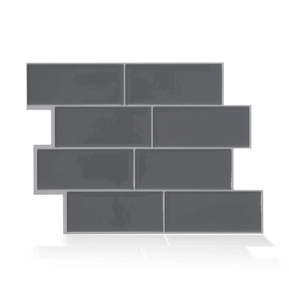 Metro Grigio Grey 11.56" W X 8.38" H Peel And Stick Mosaic Wall Tile Backsplash