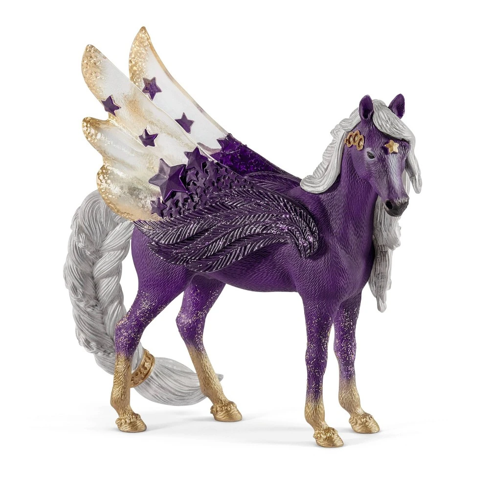 Star Pegasus Mare Figurine - Realistic Fantasy Horse Model