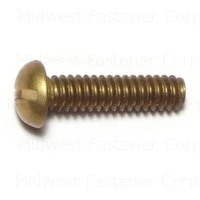 10-24 X 3/4 Brass Slotted Round Machine Screws - Durable Fasteners For Various Applications