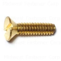10-24 X 3/4 Brass Slotted Flat Machine Screws - Durable Fasteners For Various Applications