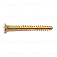 10 X 2 Brass Slotted Flat Wood Screws - Durable And Corrosion Resistant