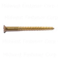12 X 3 Brass Slotted Flat Wood Screws - Durable And Corrosion Resistant
