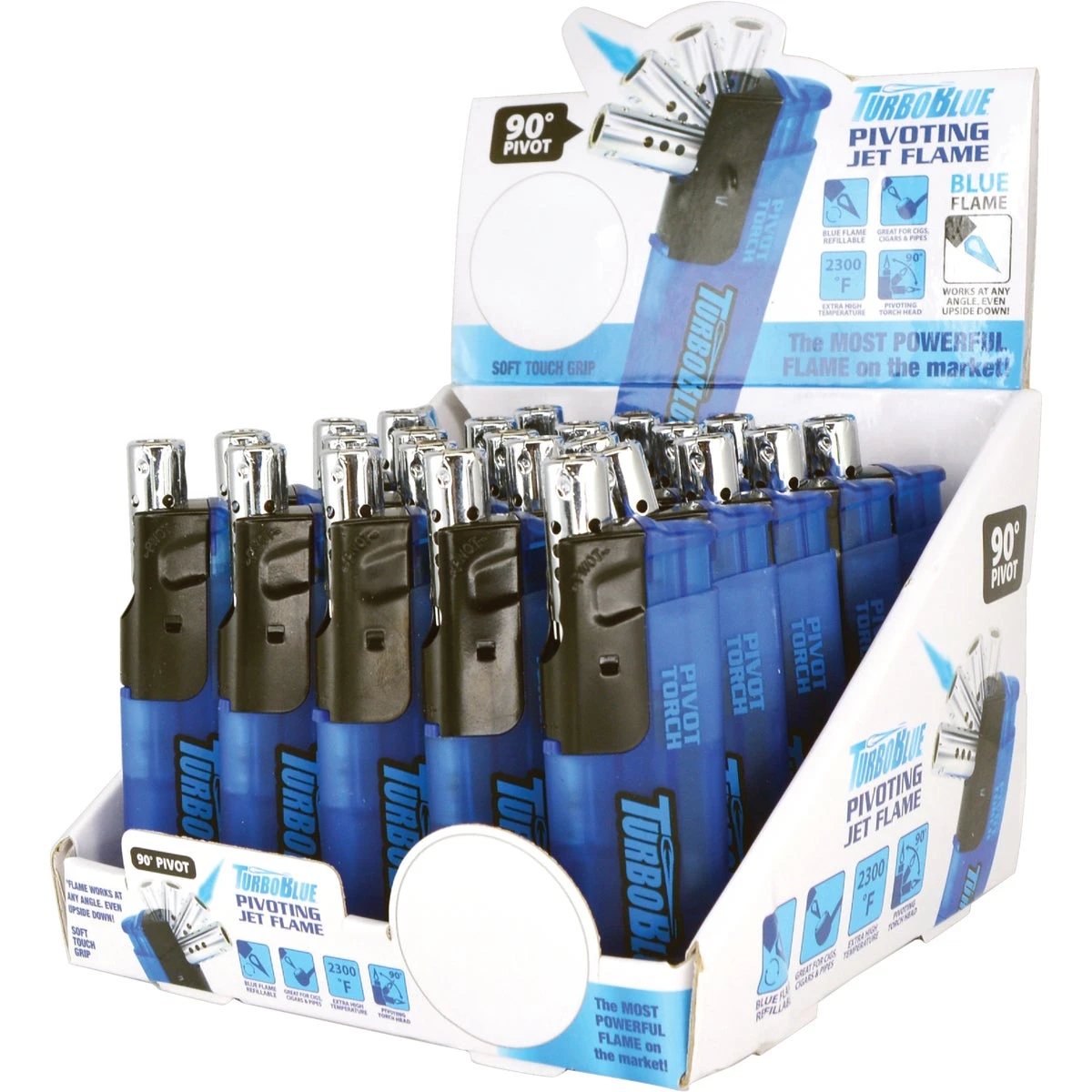 Refillable Pivoting Butane Lighter With Adjustable Head And Wind Resistance