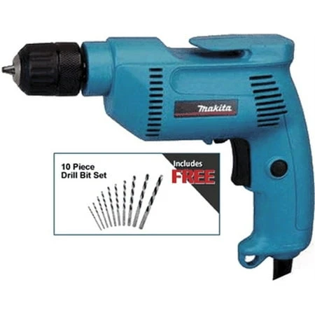 6408k 3/8-inch Heavy-duty Variable Speed Reversible Electric Drill With Keyless Chuck