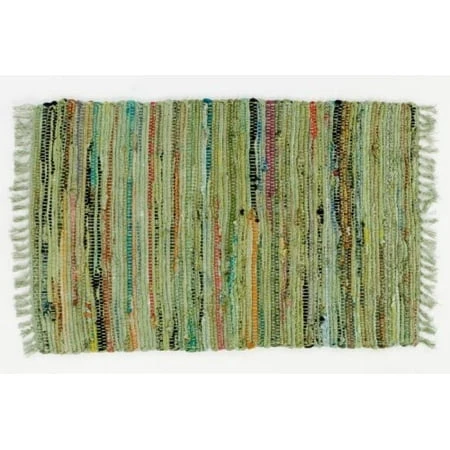 2' X 3' Sage Green Rag Rug - Durable And Stylish Floor Covering