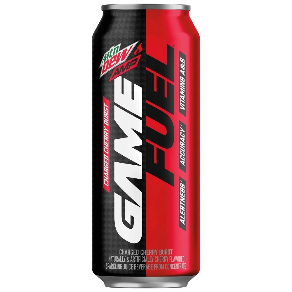 Dew Amp Game Fuel Charged Cherry Burst 16 Fluid Ounce Can