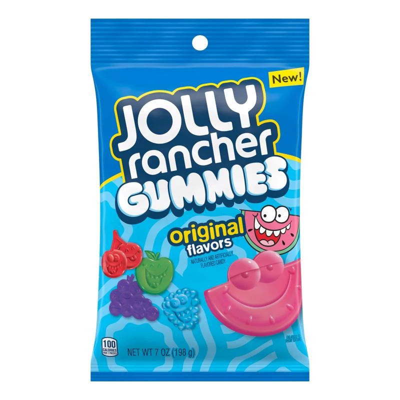Gummies Assorted Flavors 7 Ounce - Blue Raspberry, Cherry, Grape, Green Apple, Watermelon