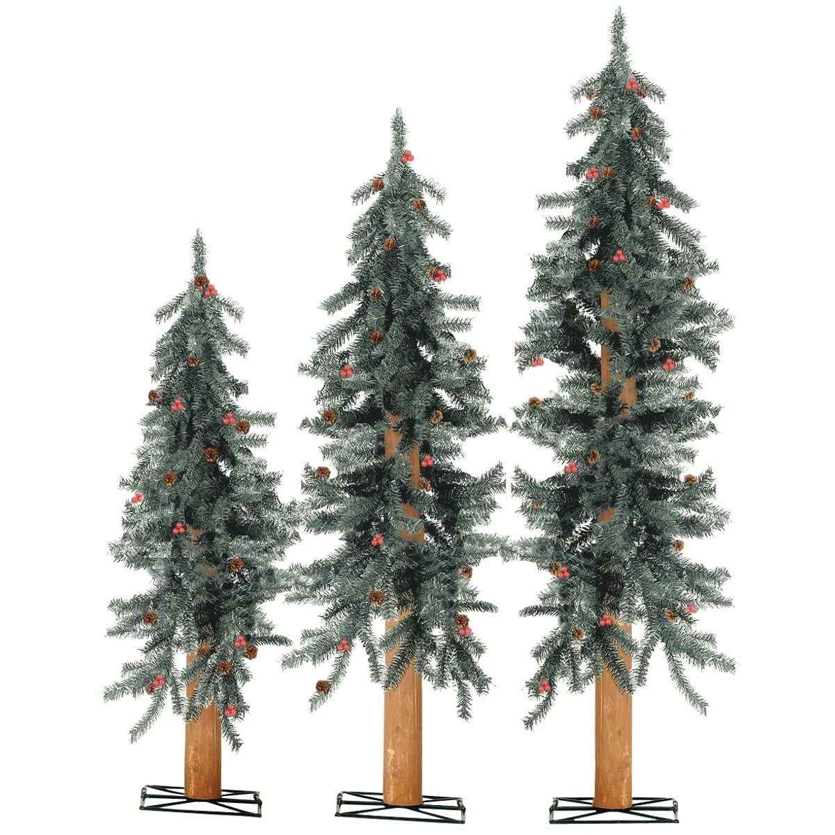 Sterling 2 Ft., 3 Ft., And 4 Ft. Alpine Unlit Artificial Christmas Tree Set