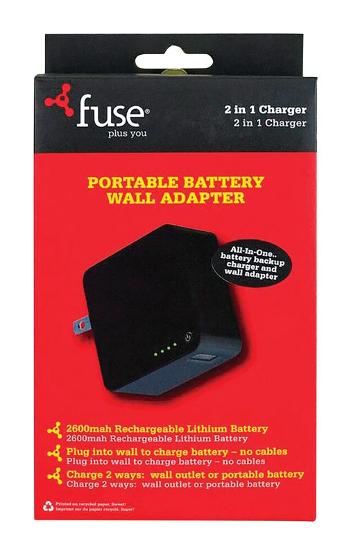 2600mah Battery Powered Phone Charger With Wall Usb Charger And Led Indicators