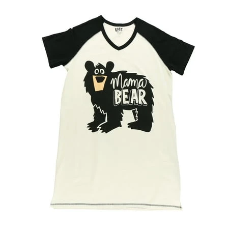V-neck Nightshirt For Women - Mama Bear Design, Size L/xl