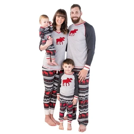 Cabin Moose Family Matching Christmas Pajamas Set For All Ages And Pets