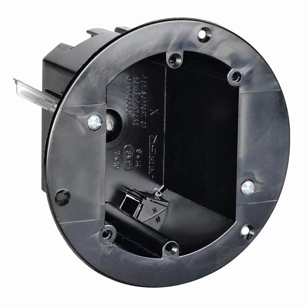 Old Work Plastic 1-gang 3-3/4 In. Round Swing Bracket Box With Auto Clamps