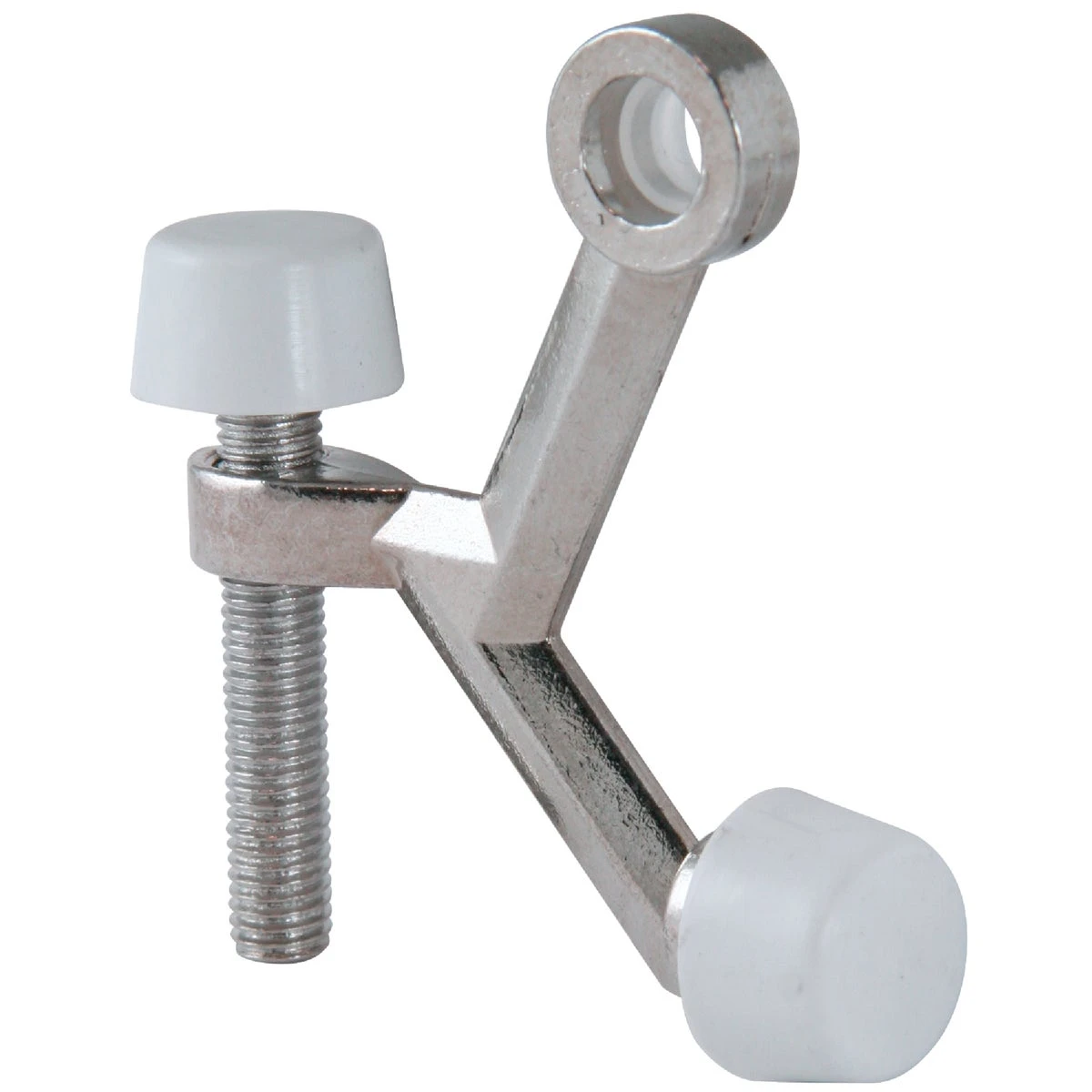 3 Inch Polished Chrome Hinge Pin Door Stop With Adjustable Rubber Bumper