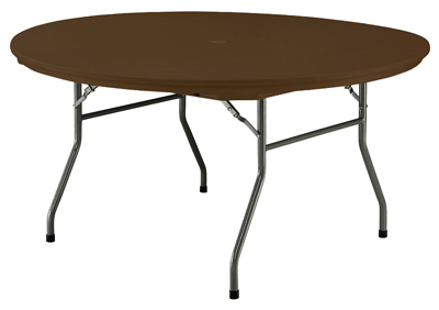 Resin Rhino Outdoor Table Dark Brown 60 Inch Round Durable Weather Resistant