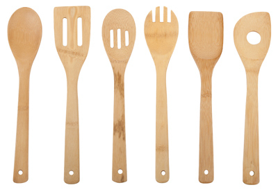 6-Piece Bamboo Utensil Set Made from Natural Bamboo Material