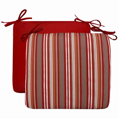 Patio Premiere Seat Cushion with Multi-Color Stripes, 18 Inches by 15 Inches by 3.5 Inches