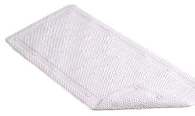 White Rubber Bath Mat, Non-Slip, 17 Inches by 36 Inches